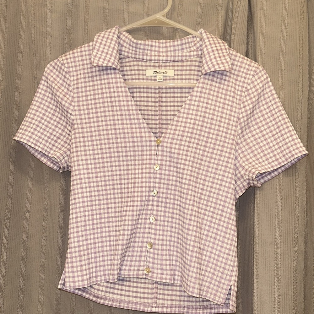 Madewell Purple plaid top
